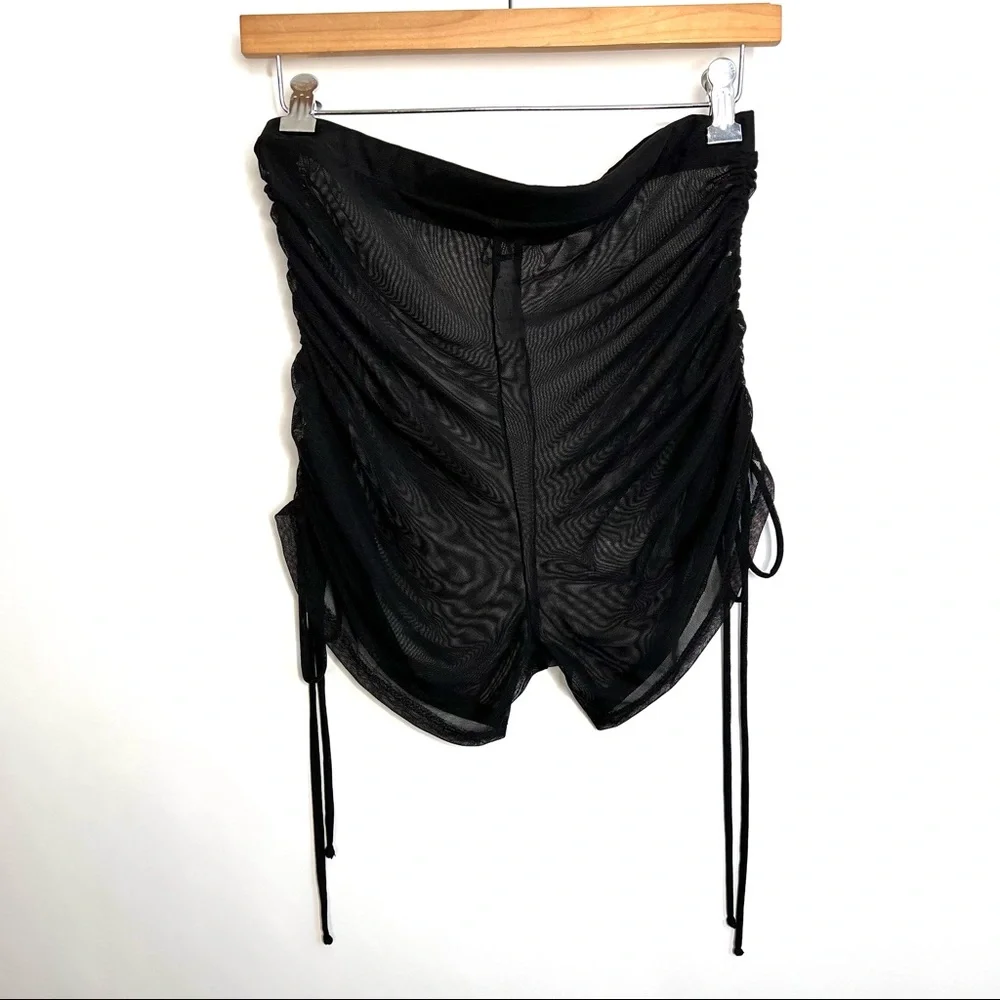 SOLD Fashion Nova Black Mesh Ruched Shorts - Picture 7 of 7